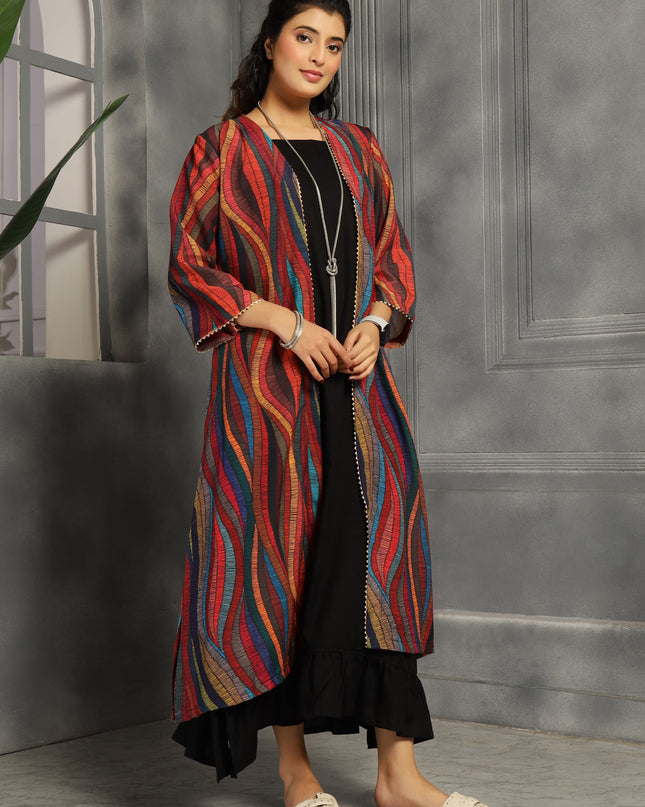 Spaghetti Shrug Dress in cotton Multi color