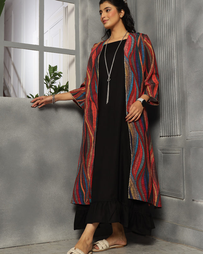 Spaghetti Shrug Dress in cotton Multi color