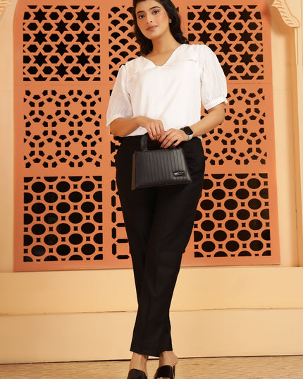 White Square Sleeve Top