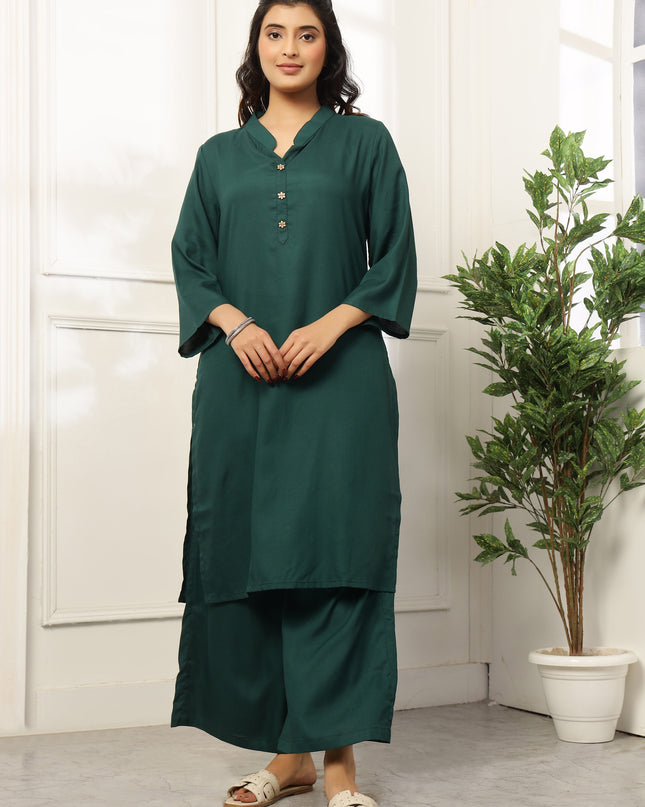 Bottle Green Long Kurta