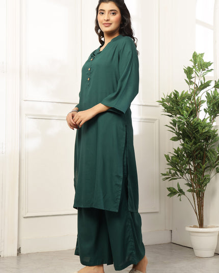 Bottle Green Long Kurta