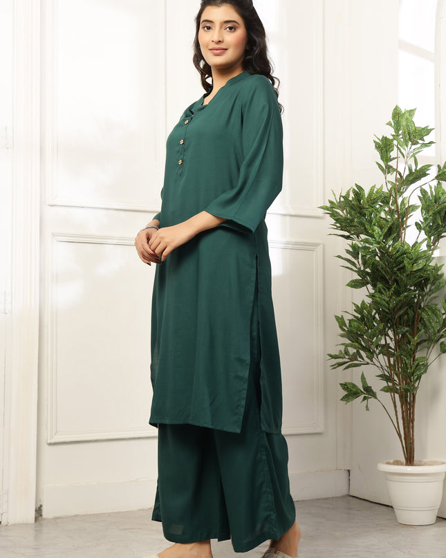 Bottle Green Long Kurta