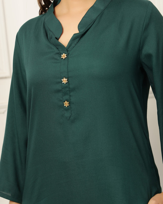 Bottle Green Long Kurta