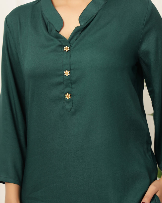 Bottle Green Long Kurta