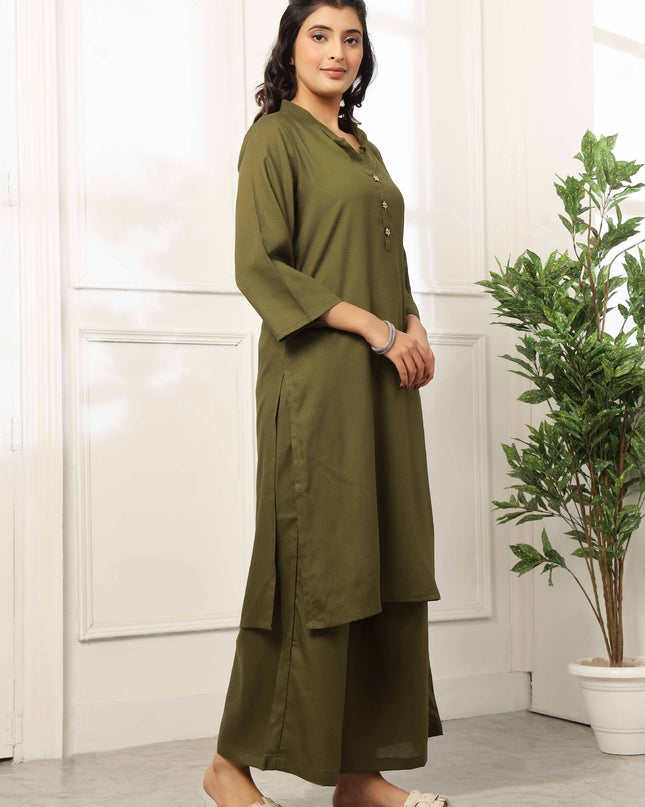 Olive Green Long Kurta