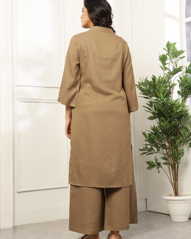 Beige Long Kurta | Work Wear Kurta