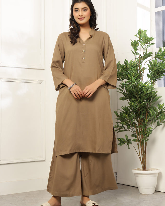 Beige Long Kurta | Work Wear Kurta