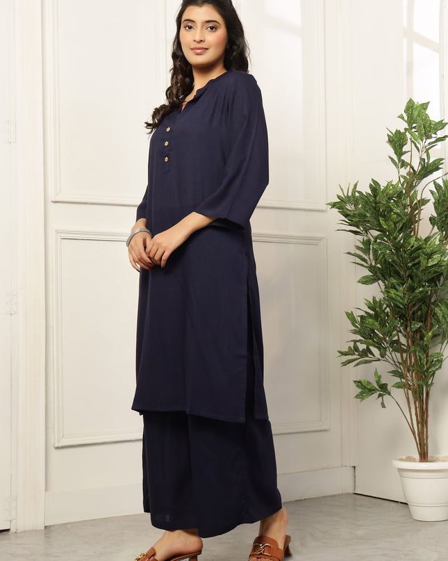 Navy Blue Long Kurta | Work Wear Kurta