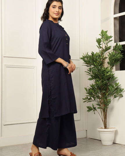 Navy Blue Long Kurta | Work Wear Kurta