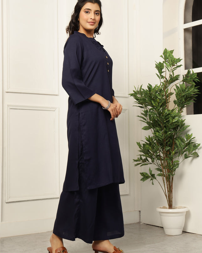Navy Blue Long Kurta | Work Wear Kurta