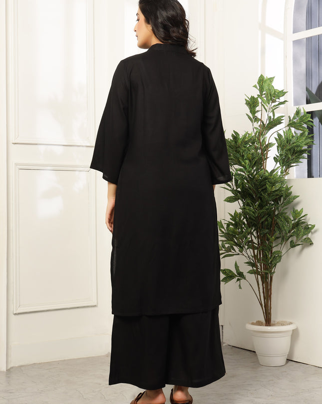 Black Long Kurta | Work Wear Kurta