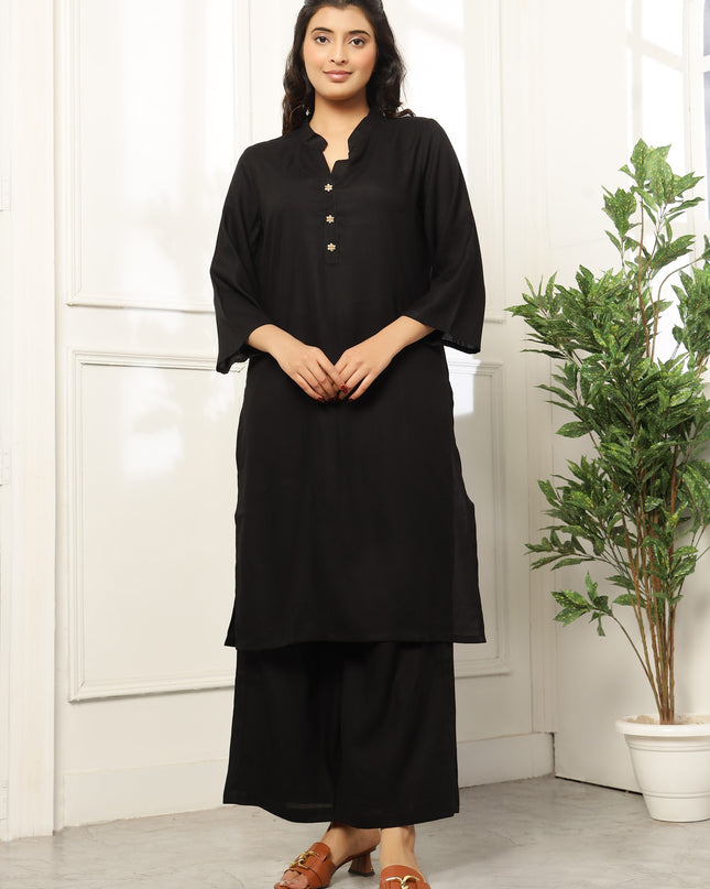 Black Long Kurta | Work Wear Kurta