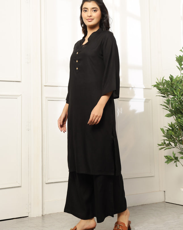 Black Long Kurta | Work Wear Kurta