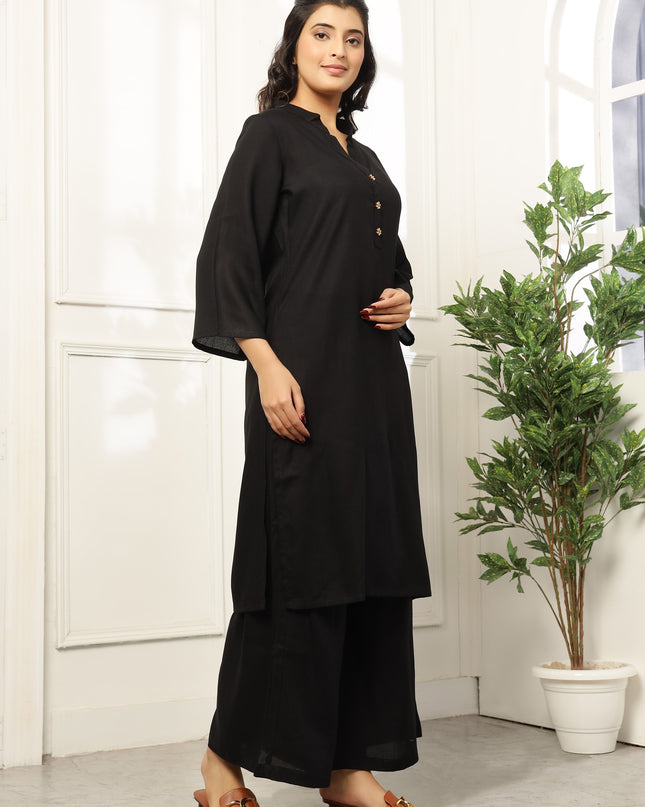 Black Long Kurta | Work Wear Kurta