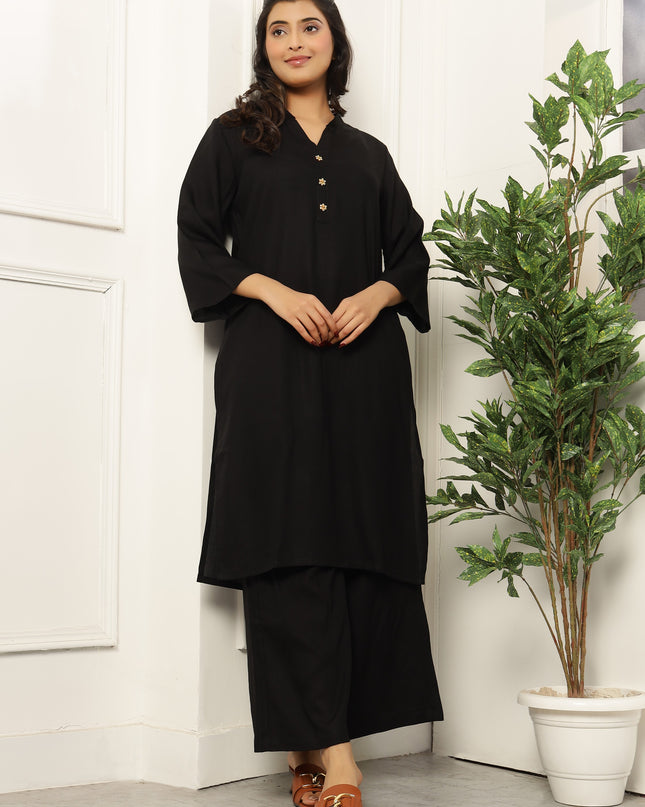 Black Long Kurta | Work Wear Kurta