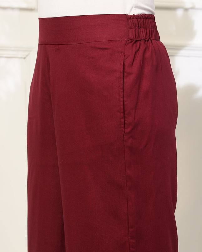 Wine Rayon Plazzo Pants