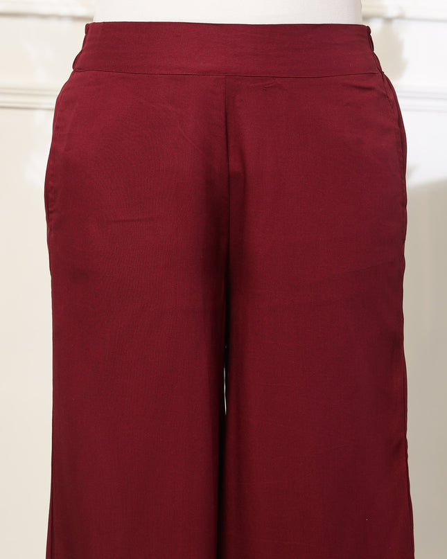Wine Rayon Plazzo Pants
