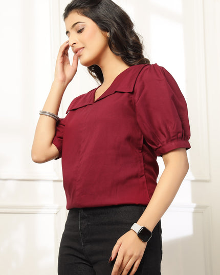 Wine Square Neck Top