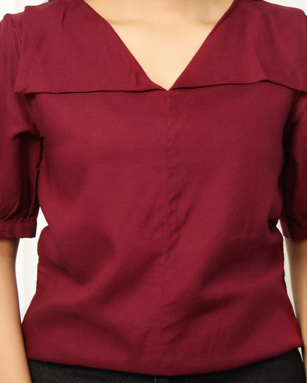 Wine Square Neck Top