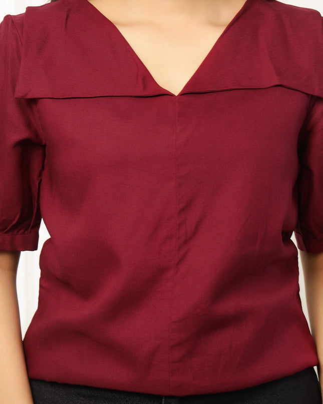 Wine Square Neck Top