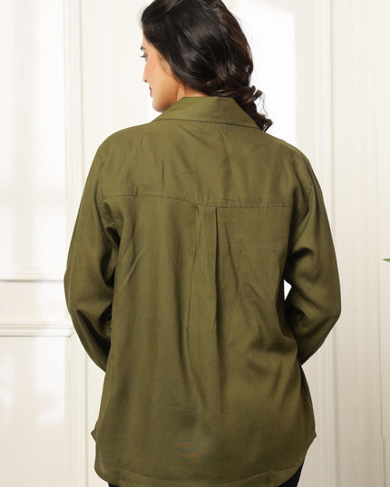 Olive green Oversized Shirt