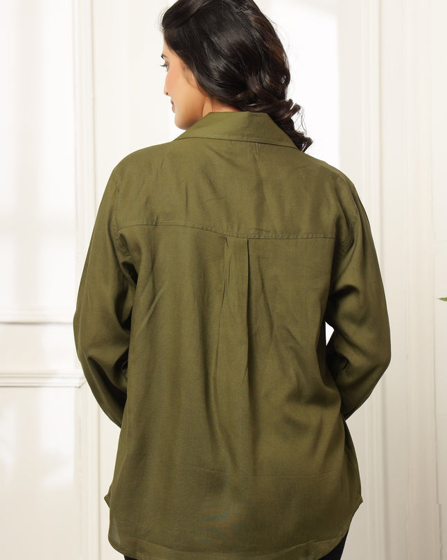 Olive green Oversized Shirt