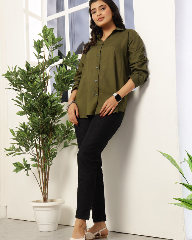 Olive green Oversized Shirt