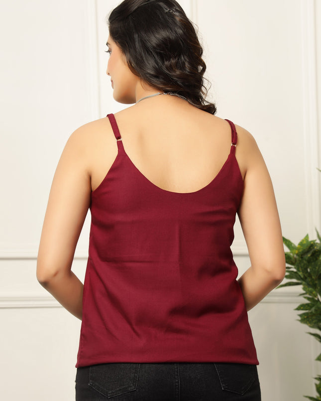 Maroon Spaghetti Strap Top