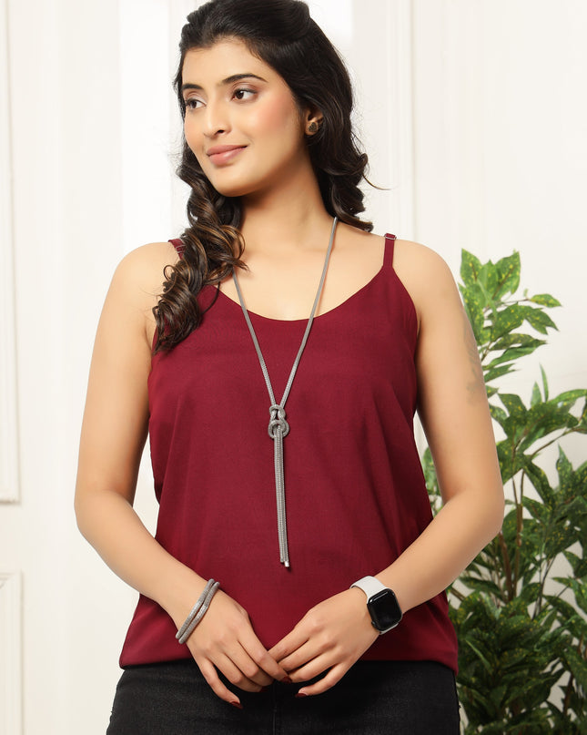 Maroon Spaghetti Strap Top