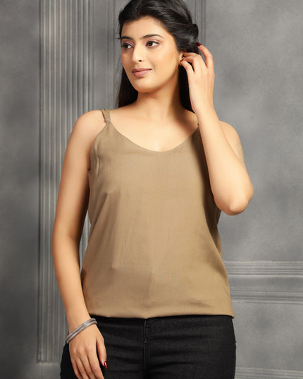 Beige Spaghetti Strap Top