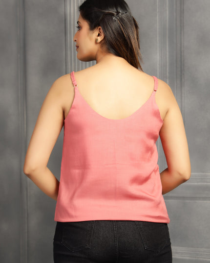 Pink Spaghetti Strap Top