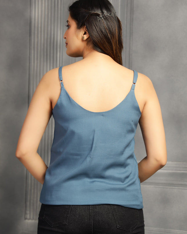 Steel Blue Spaghetti Strap Top