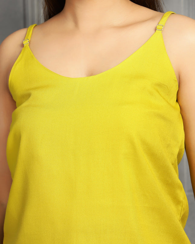 Yellow Spaghetti Strap Top
