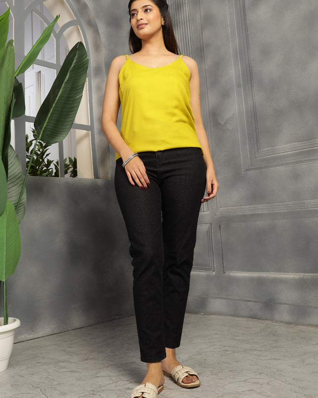 Yellow Spaghetti Strap Top
