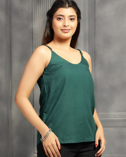 Bottle Green Spaghetti Strap Top