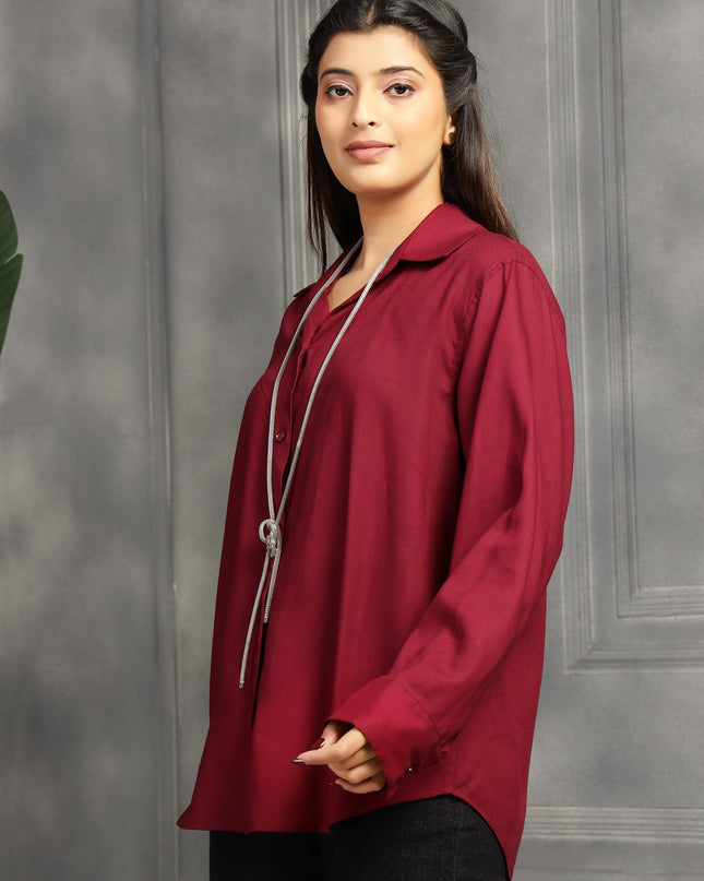 Wine Oversized Shirt