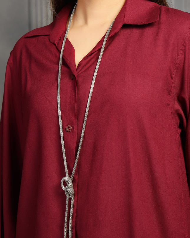 Wine Oversized Shirt