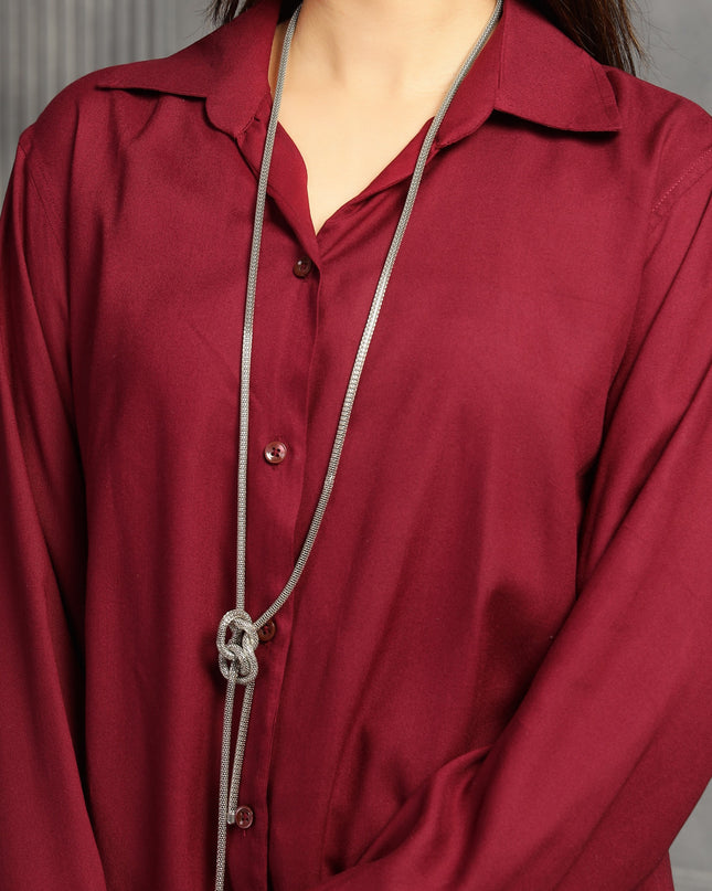 Wine Oversized Shirt