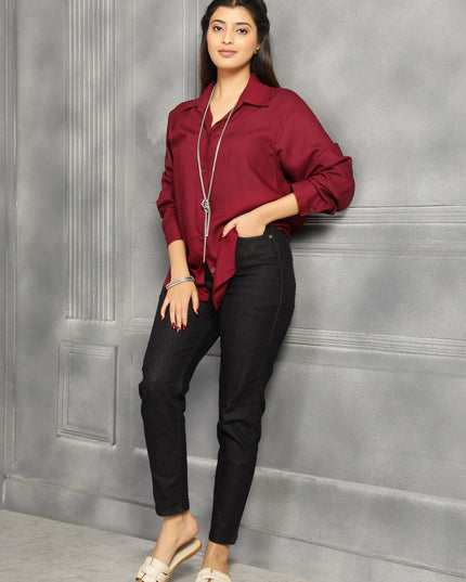 Wine Oversized Shirt