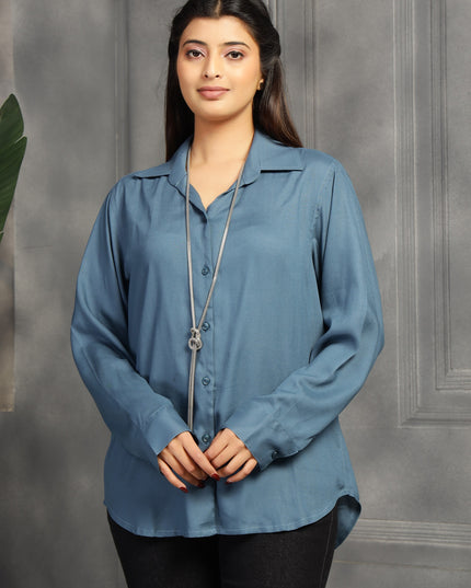 Steel Blue Oversized Shirt