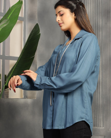Steel Blue Oversized Shirt