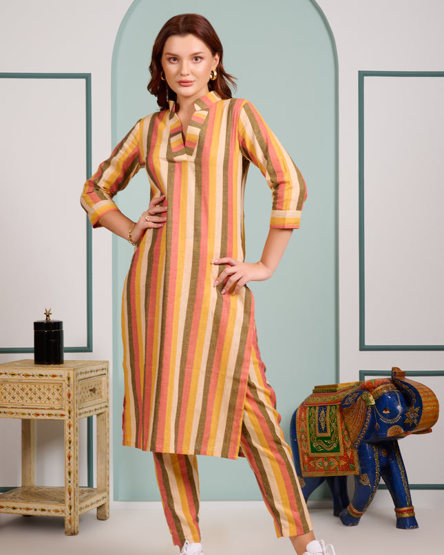 2 piece cord set Multi Stripes