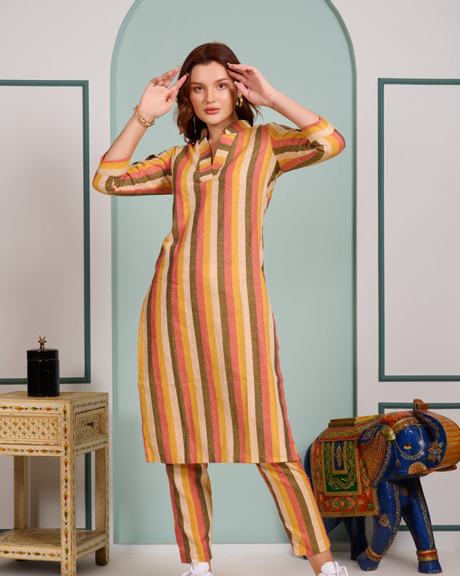 2 piece cord set Multi Stripes