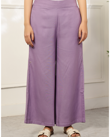 Lavender Rayon Palazzo Pants