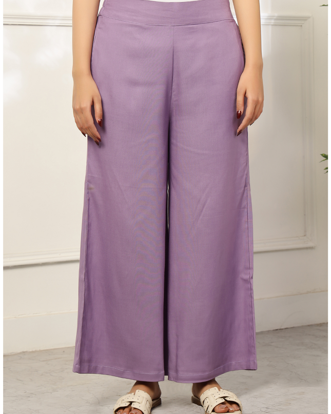 Lavender Rayon Palazzo Pants
