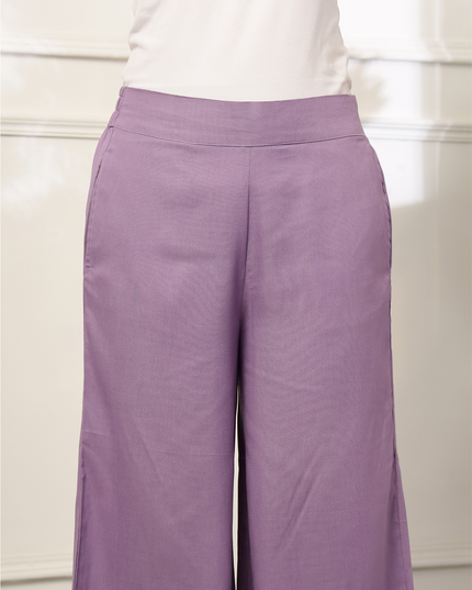 Lavender Rayon Palazzo Pants
