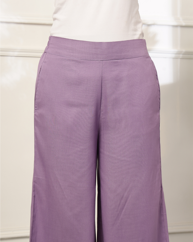 Lavender Rayon Palazzo Pants