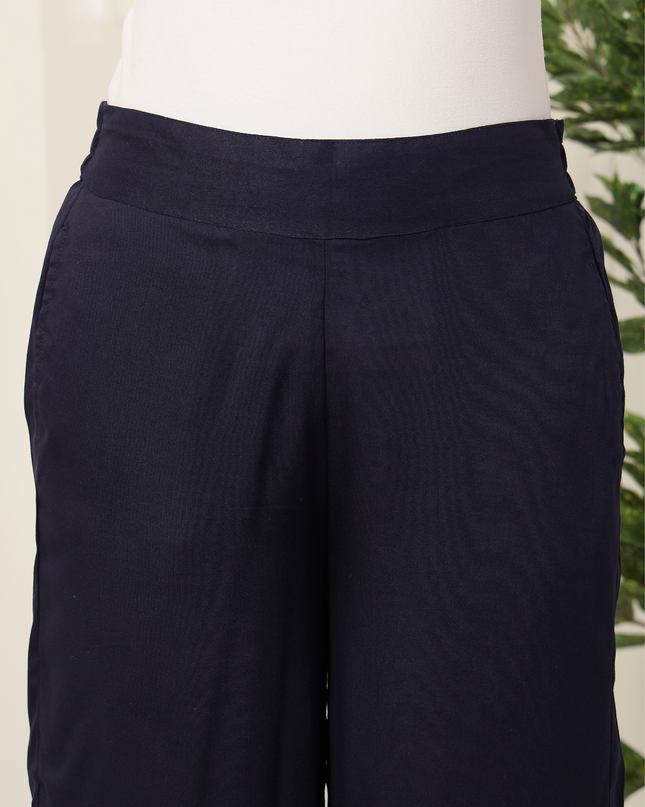 Navy Blue Rayon Plazzo Pants