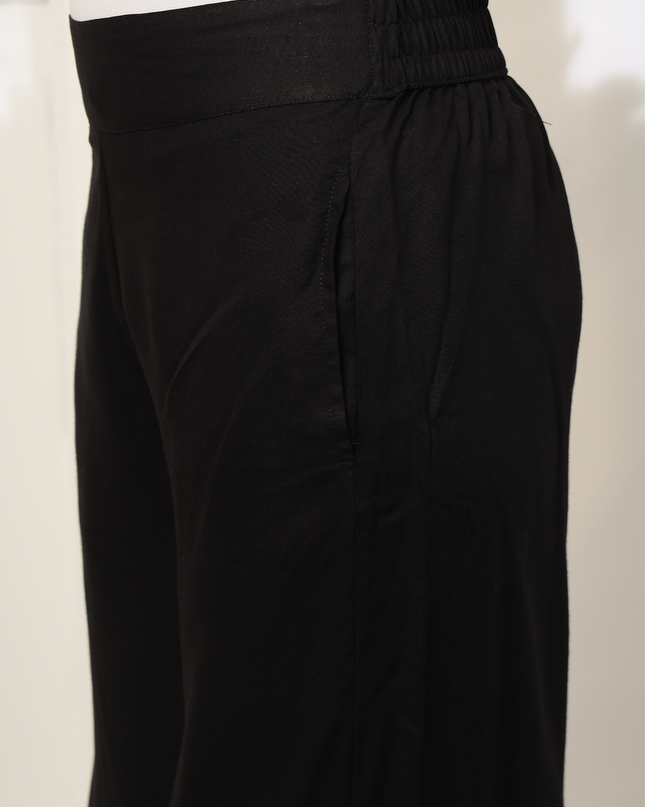 Black Rayon Plazzo Pants