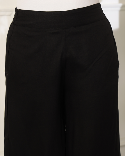 Black Rayon Plazzo Pants